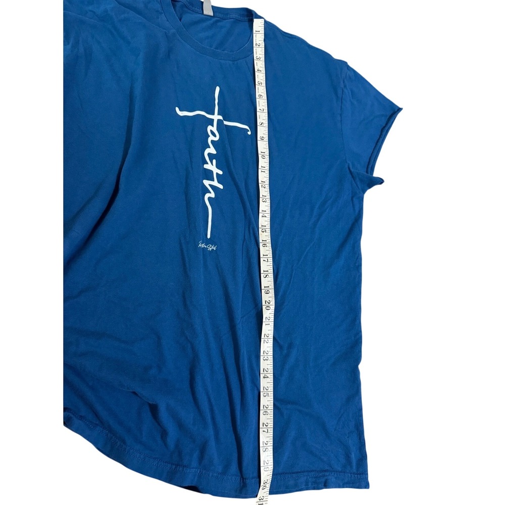 Redline Steel Faith Cross Graphic T-Shirt Blue XXL Next Level Cotton Tee - Picture 8 of 8